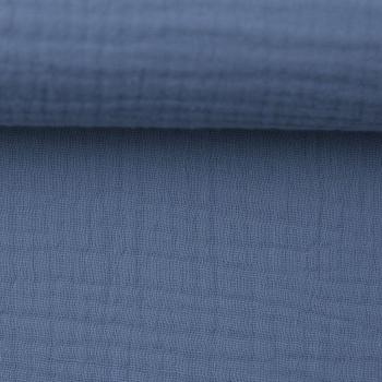 Musselin - Double Gauze -  Jenke Uni Rauchblau by Swafing